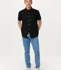 The Jasper Short Sleeve Oxford Shirt in Black