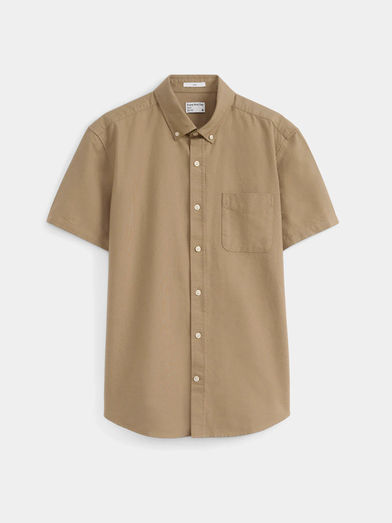 The Jasper Short Sleeve Oxford Shirt in Black
