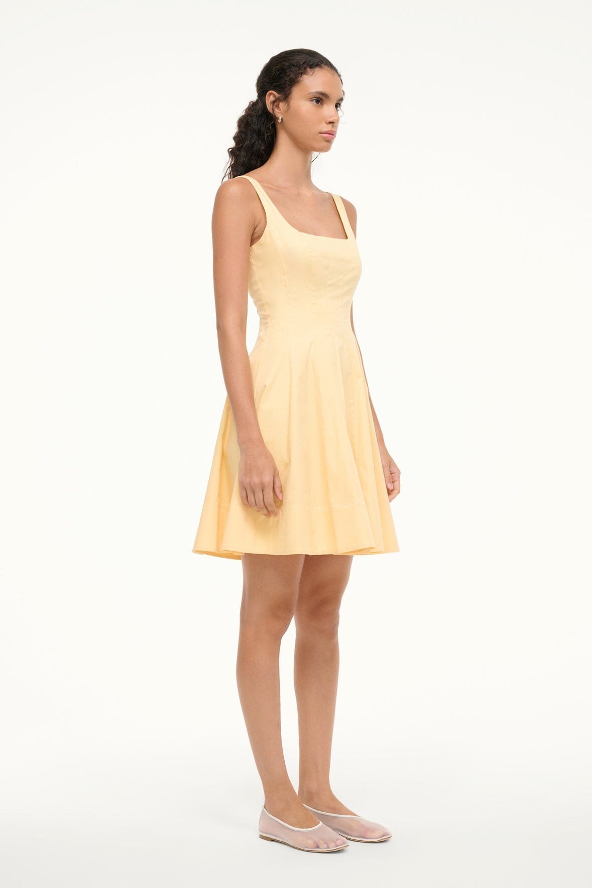 Mini wells dress pale honey