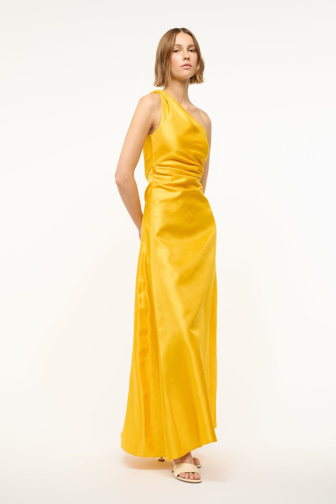 Este silk dress sunset gold