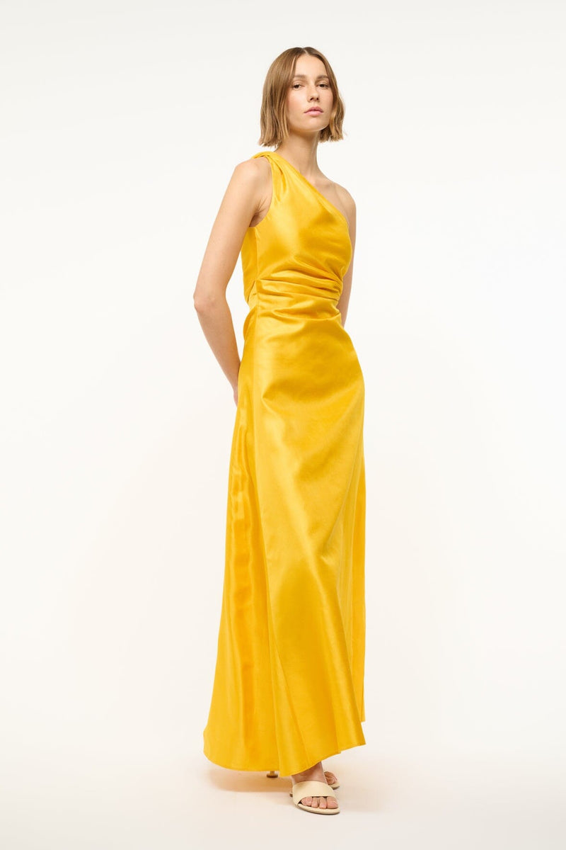 Este silk dress sunset gold