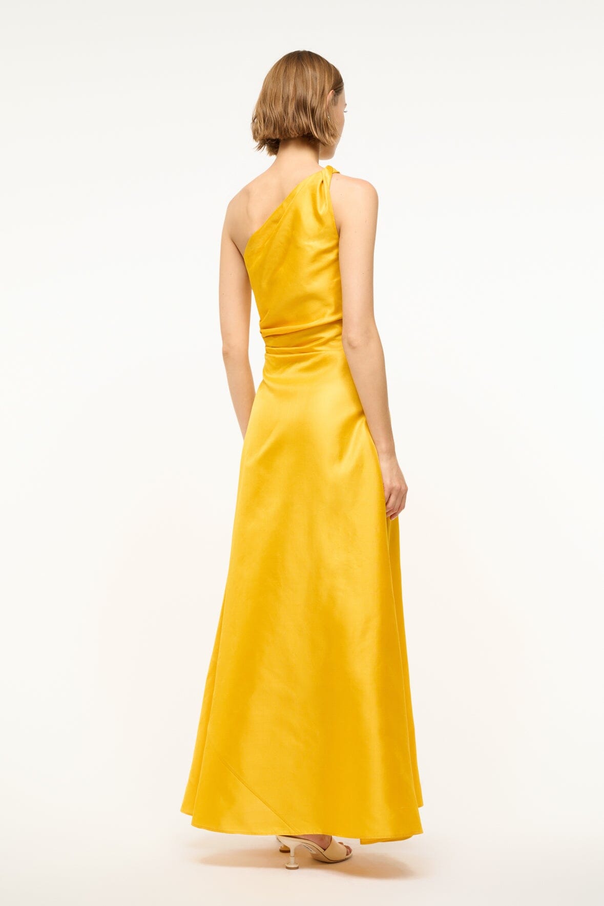 Este silk dress sunset gold