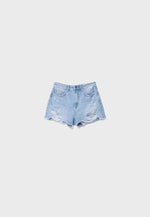 Ripped denim shorts D75