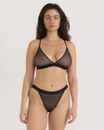 Mesh triangle bralette