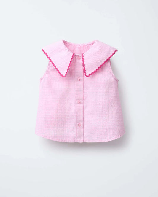 Collar Sleeveless Top