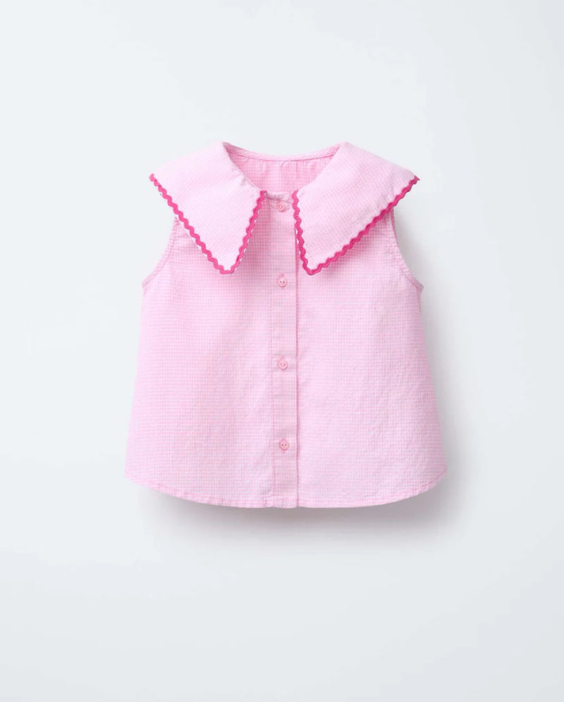 Collar Sleeveless Top