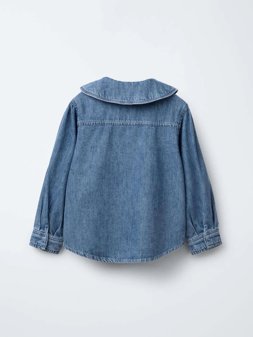 Denim Collar Top