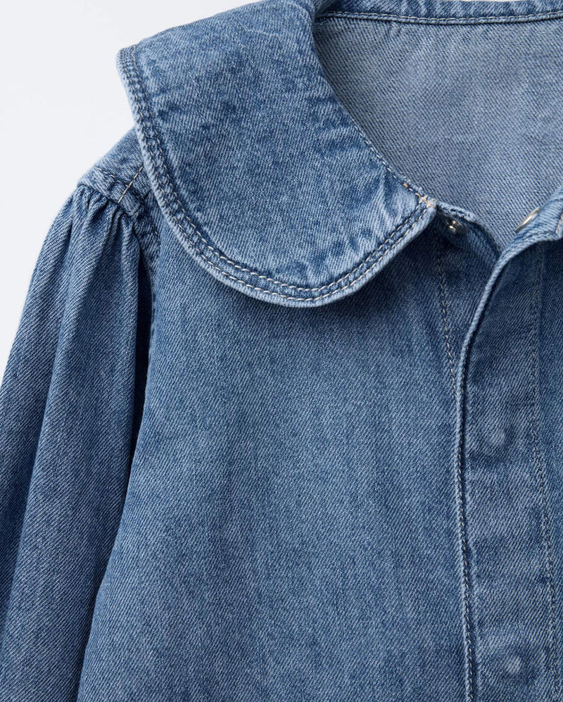Denim Collar Top
