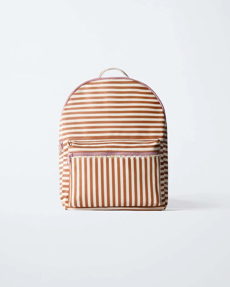 Stripe Backpack Brown