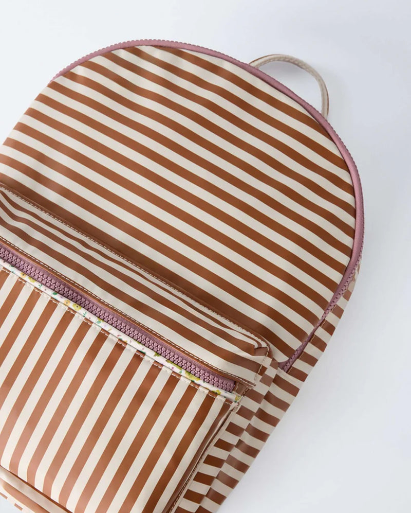 Stripe Backpack Brown