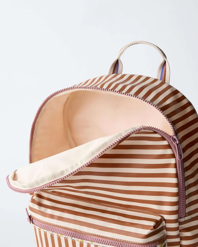Stripe Backpack Brown