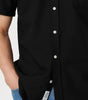 The Jasper Short Sleeve Oxford Shirt in Black