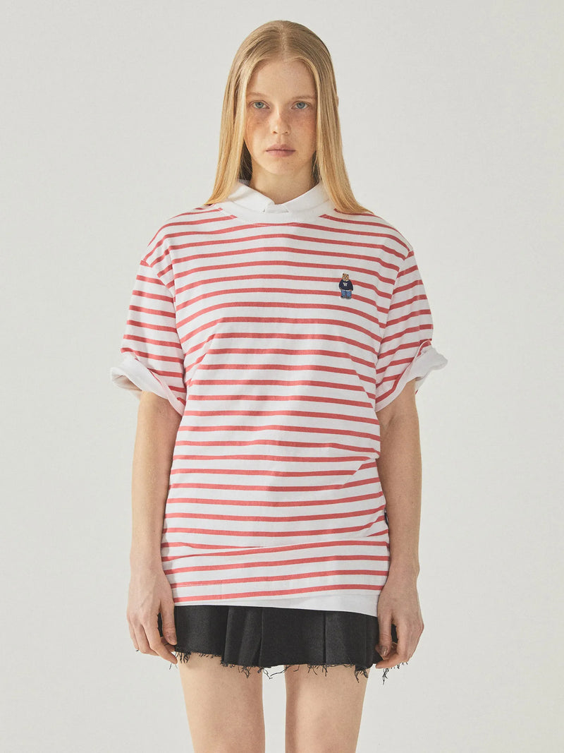 (2PACK)Steve Stripe T-shirt[B]