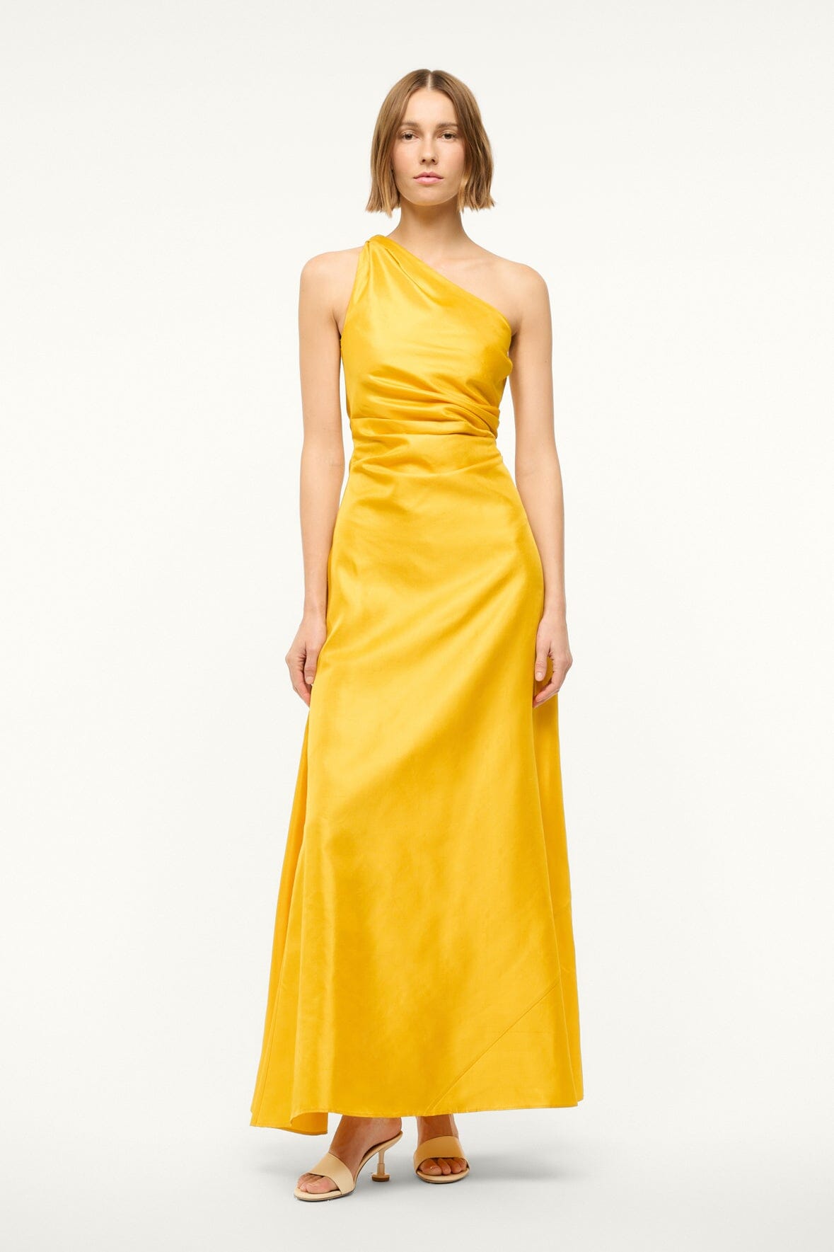 Este silk dress sunset gold