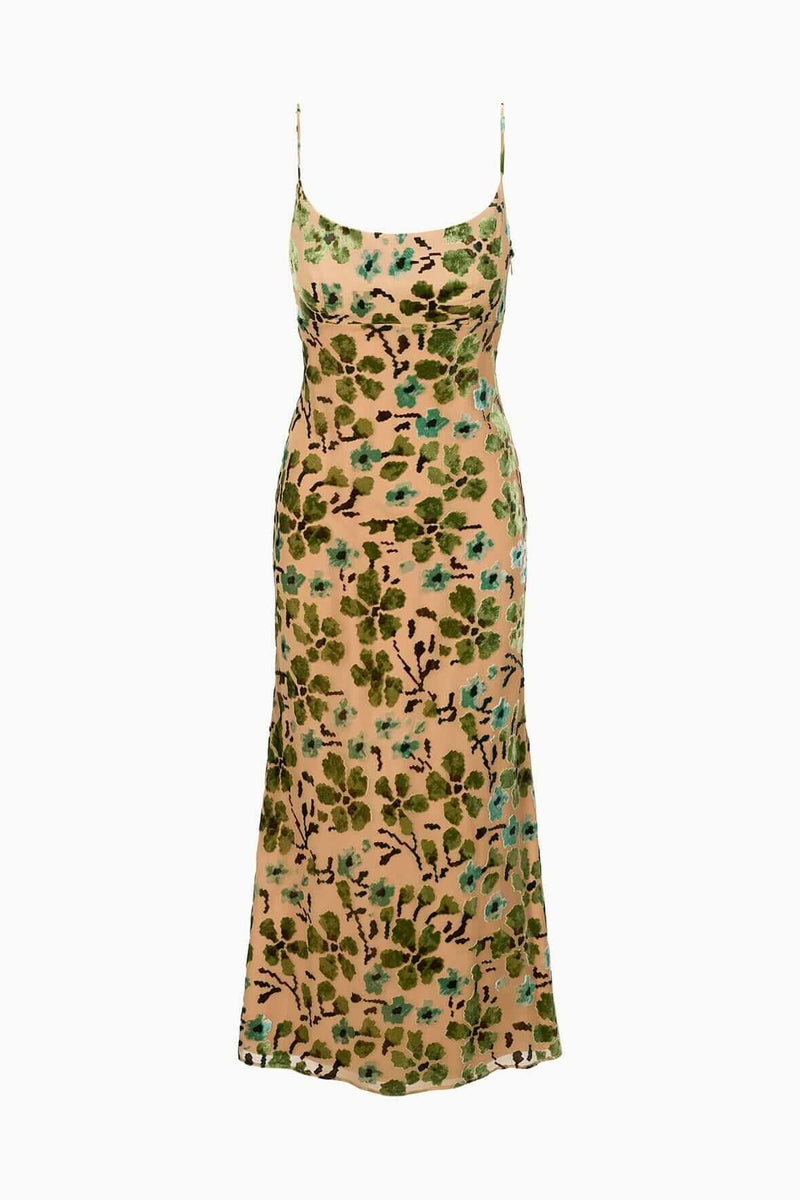 Fianna dress moss floral