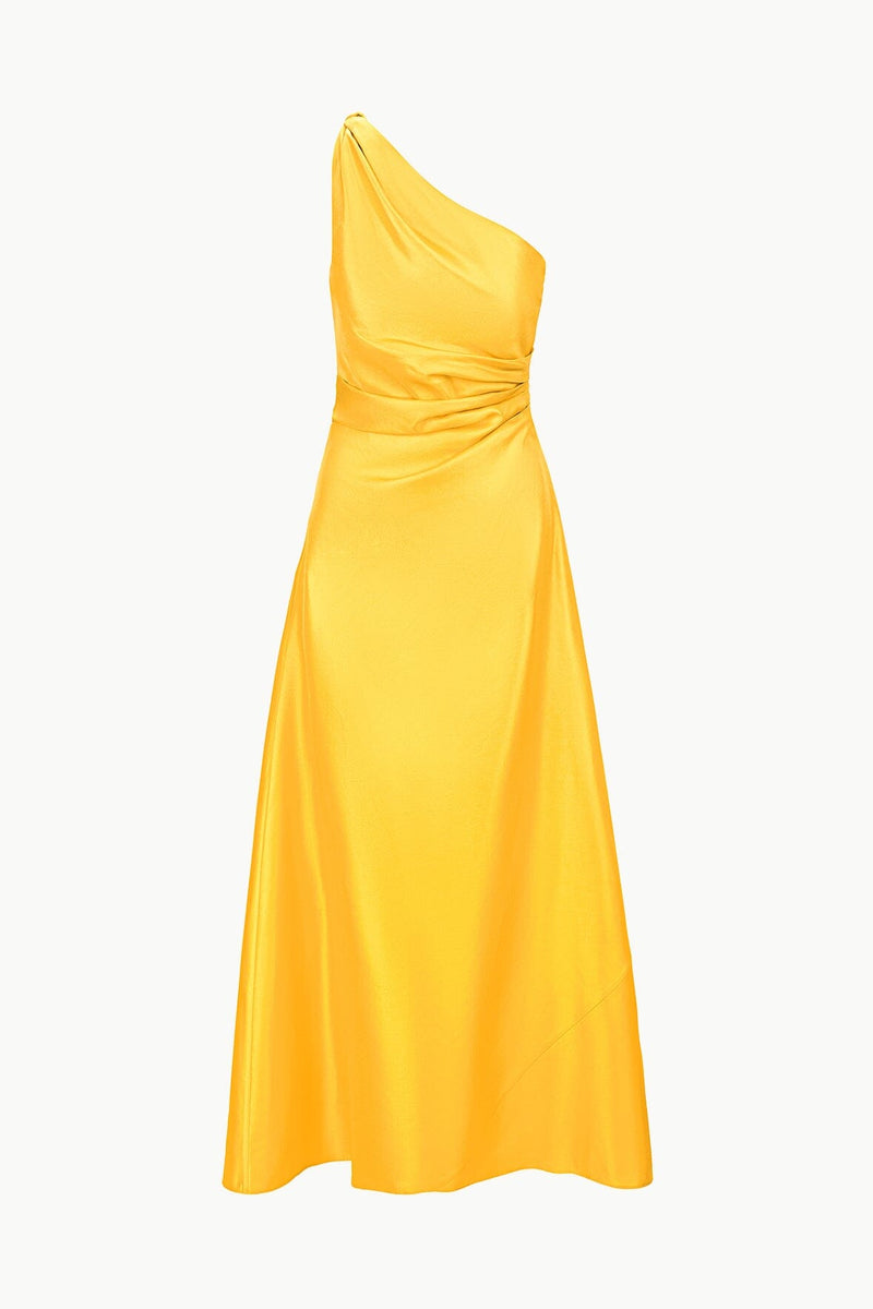 Este silk dress sunset gold