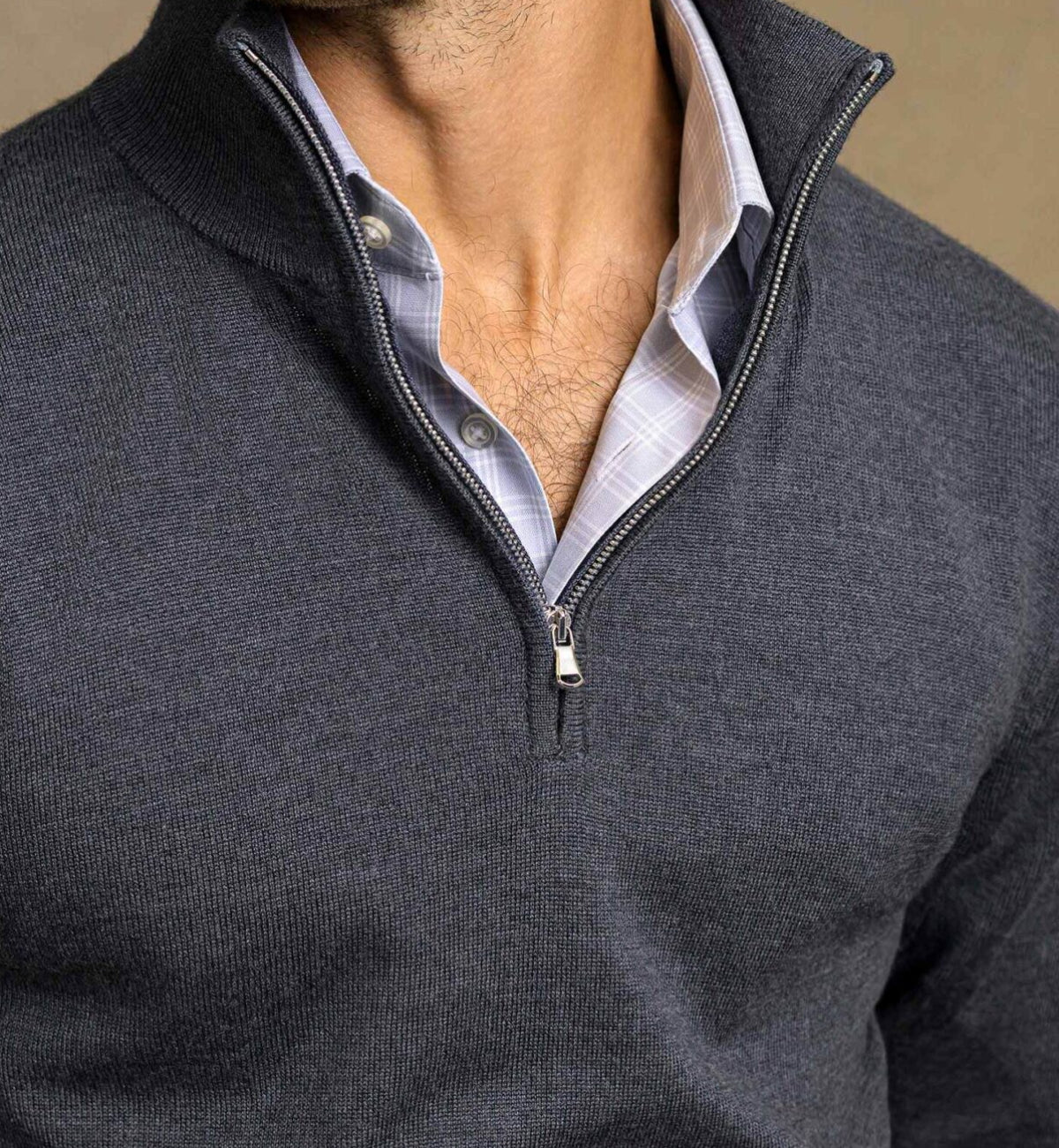 Silk half-zip sweater