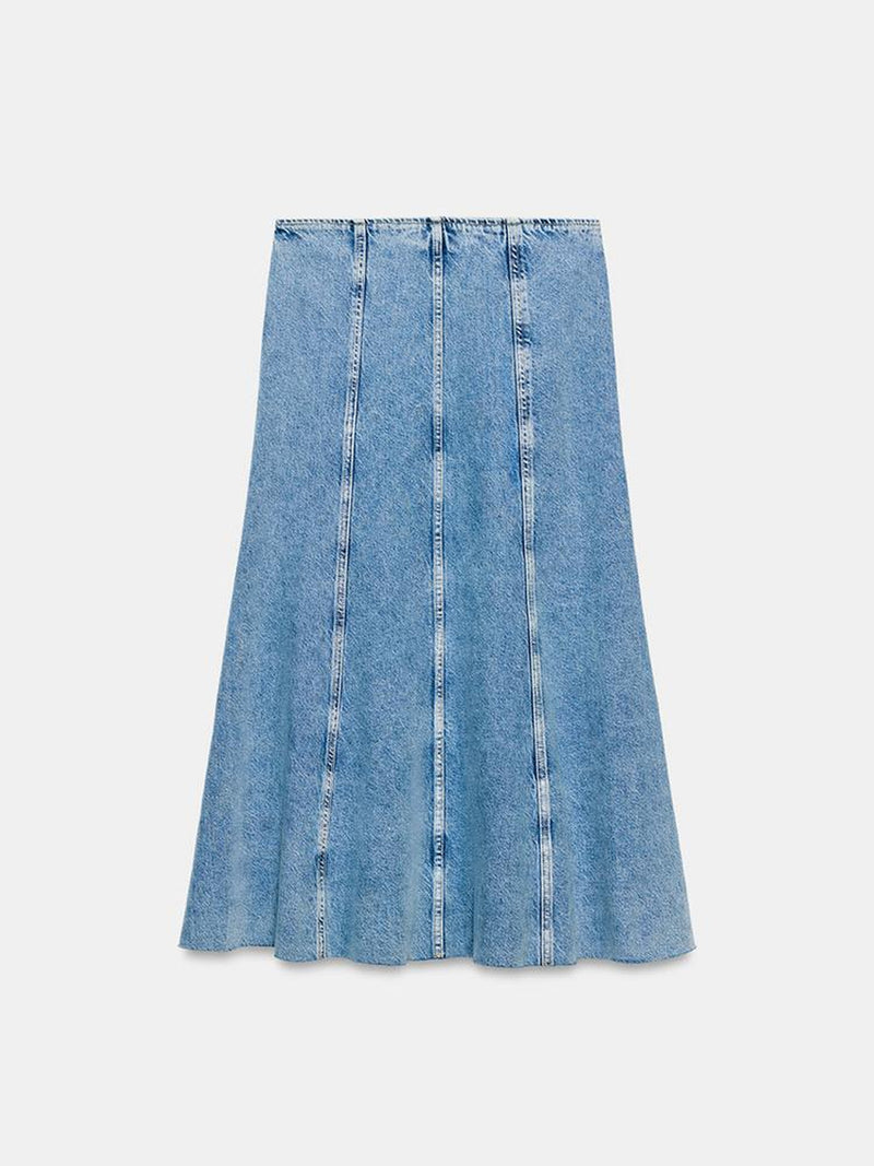 Denim midi skirt