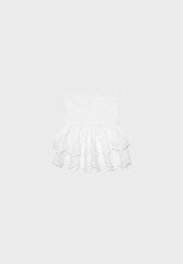 Bandeau shirt with embroidery