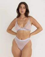 Mesh triangle bralette