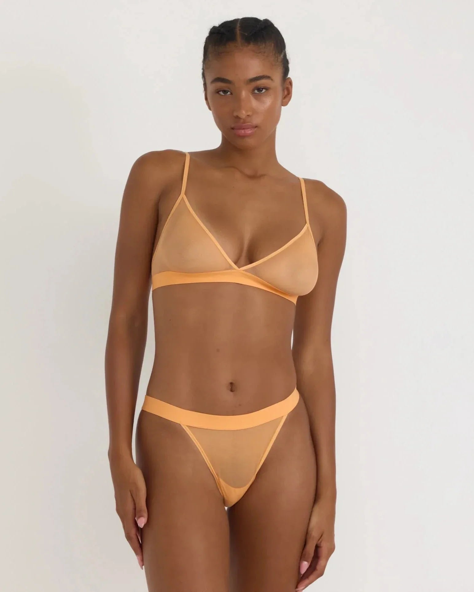 Mesh triangle bralette