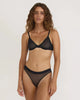 Black mesh thong